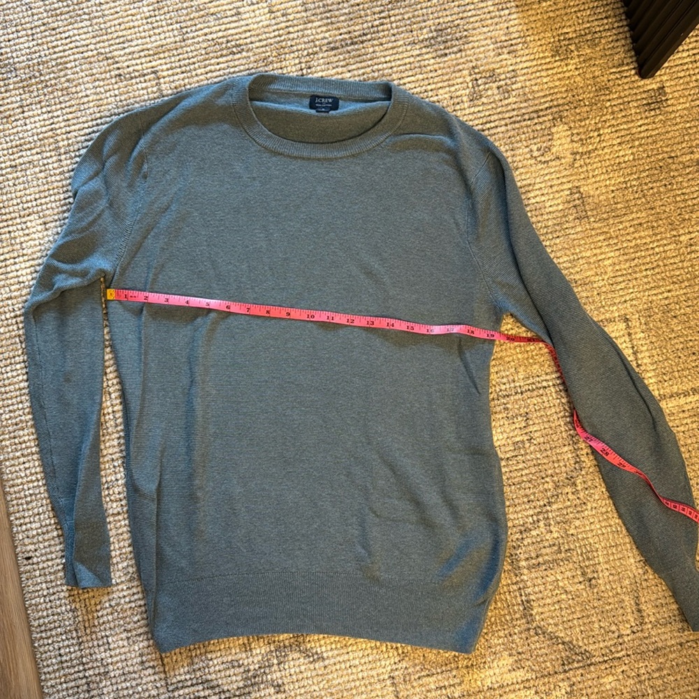 J. Crew 100% Cotton Blue Crewneck Sweater - Size Men Small